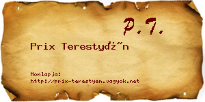 Prix Terestyén névjegykártya